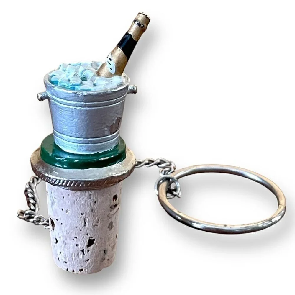 WTU Wine Things Unlimted Champagne Bucket NYE Pewter & Cork Stopper Barware